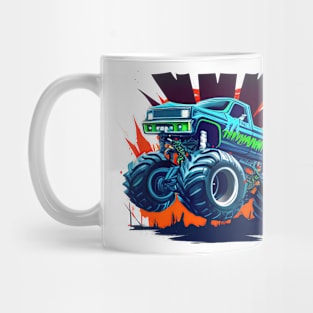 Monster truck blue Mug